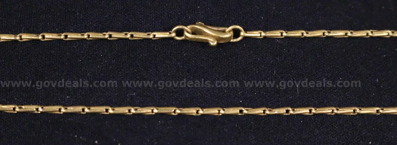 22K Yellow Gold Baht Design Necklace, 15.5 Grams