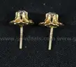 14K Yellow Gold Stud/Flower Design Earring With Diamonds, 1.8 Grams