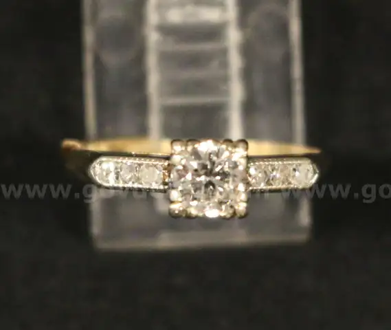 14K Yellow Gold Solitaire Design Diamond Ring, 1.9 Grams