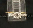 14K Yellow Gold Solitaire Design Diamond Ring, 1.9 Grams