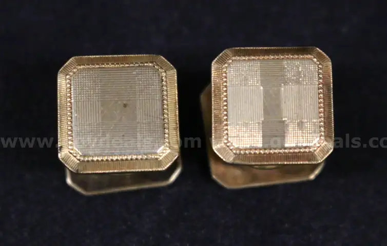 Vintage 10K Yellow Gold Baer &#x26; Wilde Kum A Part Cufflinks, 7.7 Grams