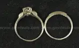 18K White Gold 2 Piece Diamond Wedding Set, 2.9 Grams