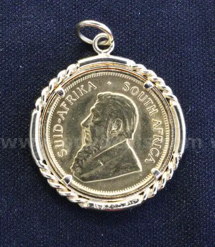 1981- 1/4 Ounce Krugerrand In 14K Yellow Gold Bezel, 11.6 Grams