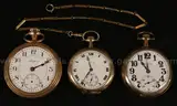 1- 14k Yellow Gold Illinois and 2- Gold Filled Illinois and Elgin Pocket Watches