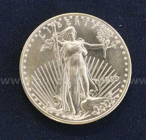 1999- 1 Ounce Gold American Eagle $50 Coin, 33.9 Grams