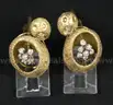 14K Yellow Gold Oval Shaped Cuff-Links With Diamonds, 20.0 Grams