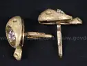 14K Yellow Gold Oval Shaped Cuff-Links With Diamonds, 20.0 Grams
