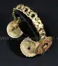14K Yellow Gold Double Curb Link Bracelet W/3 Charms, 62.2 Grams