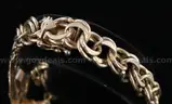 14K Yellow Gold Double Curb Link Bracelet W/3 Charms, 62.2 Grams