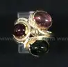 14K Yellow Gold Ring With Colored Stones, 7.7 Grams
