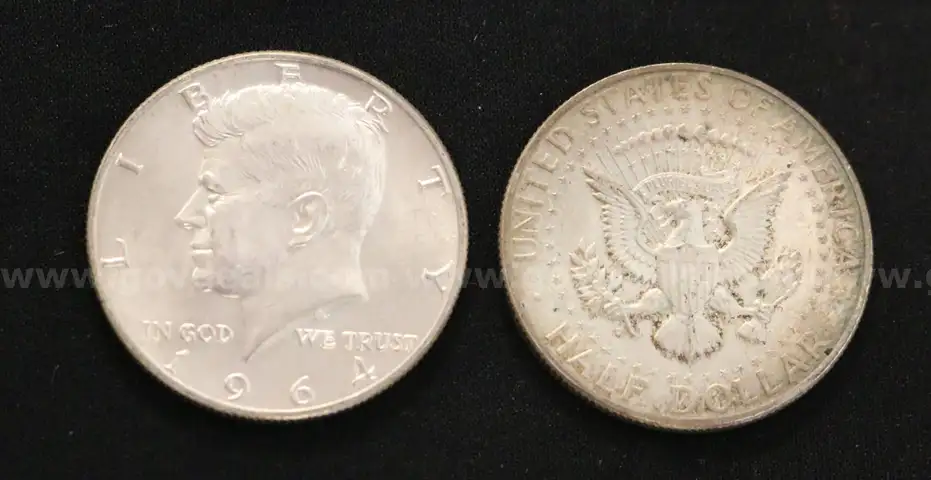 55 U.S. Silver Kennedy Half Dollar Coins