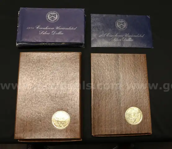 11 U.S. Eisenhower Dollar Coins, Some Silver