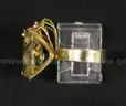 10K Yellow Gold Ring &#x26; Dangle Earring Set With Yellow Stones, 13.8 Grams
