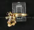14K Yellow Gold Nugget/Wave Design Ring With Diamonds, 6.6 Grams