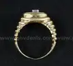 10K Yellow Gold Square Design Ring With Diamonds, 9.0 Grams