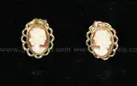 14K Yellow Gold Stud/Cameo Design Earring, .80 Gram