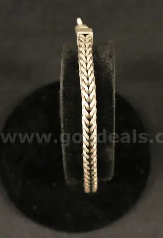 James Avery Sterling Silver Square Foxtail Link Bracelet, 19.4 Grams