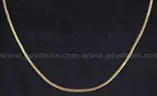 14K Yellow Gold Square Fox-Tail Necklace, 8.4 Grams