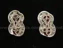 14K White Gold Diamond Earrings, 15.2 Grams