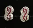 14K White Gold Diamond Earrings, 15.2 Grams