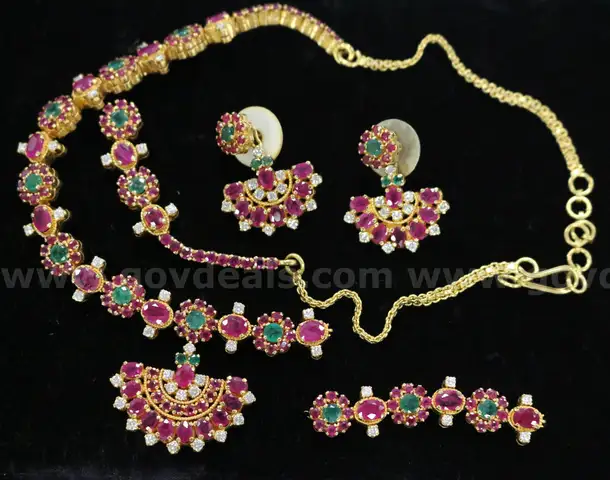 22k Yellow Gold Jewelry Set, 55.8 Grams