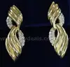 14K Yellow Gold Diamond Drop Earrings, 24.9 Grams