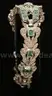Emerald Diamond Silver Bracelet, 46.8 Grams