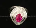 Platinum 2.15 Carat Ruby &#x26; Diamond Ring, 12.8 Grams