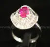 Platinum 2.15 Carat Ruby &#x26; Diamond Ring, 12.8 Grams