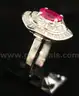 Platinum 2.15 Carat Ruby &#x26; Diamond Ring, 12.8 Grams