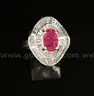 Platinum 2.15 Carat Ruby &#x26; Diamond Ring, 12.8 Grams