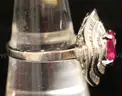 Platinum 2.15 Carat Ruby &#x26; Diamond Ring, 12.8 Grams