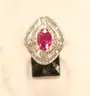 Platinum 2.15 Carat Ruby &#x26; Diamond Ring, 12.8 Grams