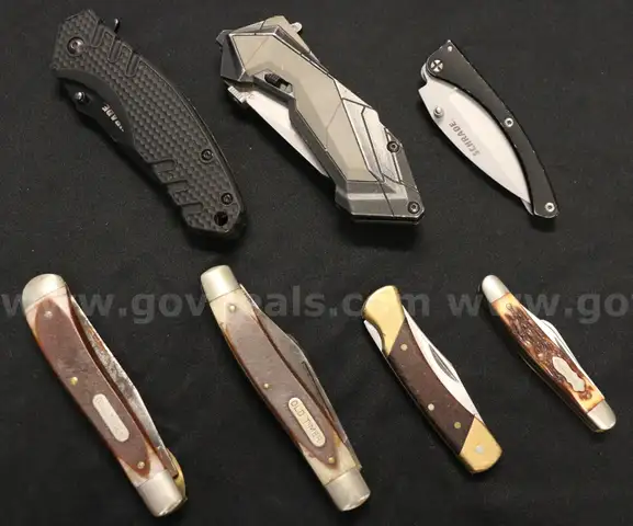 7 Assorted Shrade Model Pocket Knives