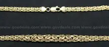 14K Yellow Gold Flat Byzantine Design Necklace, 27.1 Grams