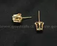 14K Yellow Gold Diamond Stud Earrings, 2.2 Grams