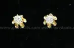 14K Yellow Gold Diamond Stud Earrings, 2.2 Grams
