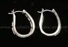 14K White Gold Diamond Hoop Earrings, 5.3 Grams