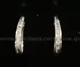 14K White Gold Diamond Hoop Earrings, 5.3 Grams