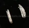 14K White Gold Diamond Hoop Earrings, 5.3 Grams