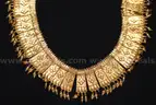 18K Yellow Gold Drop Down Choker Wedding Design Jewelry Set, 46.8 TGW