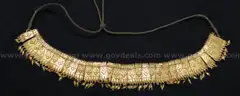 18K Yellow Gold Drop Down Choker Wedding Design Jewelry Set, 46.8 TGW