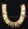 18K Yellow Gold Drop Down Choker Wedding Design Jewelry Set, 46.8 TGW