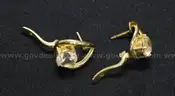 14K Yellow Gold Tear Drop Earrings With Large Clear Stones, 7.5 Grams