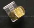 18K Yellow Gold Ring With 24K Gold Bar Insert, 12.9 Grams