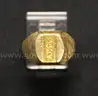 18K Yellow Gold Ring With 24K Gold Bar Insert, 12.9 Grams