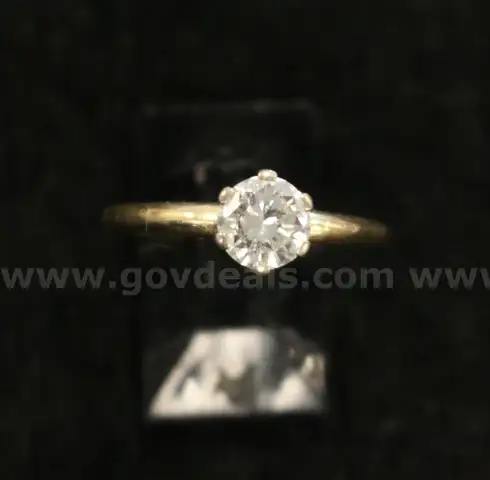 14K Yellow Gold Diamond Solitaire Engagement Ring, 2.1 Grams