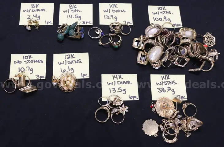 67 Pieces Of Assorted Scarp Gold Jewelry, 200.2 Grams