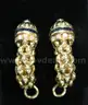 18K Y/G Weave Design Bracelet &#x26; Earring Set W/Sapphires &#x26; Diamonds, 76.3 Grams