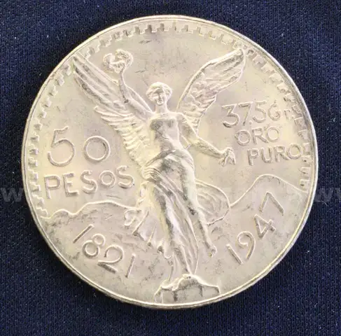 1947 Gold Mexico 50 Peso Coin, 41.6 Grams